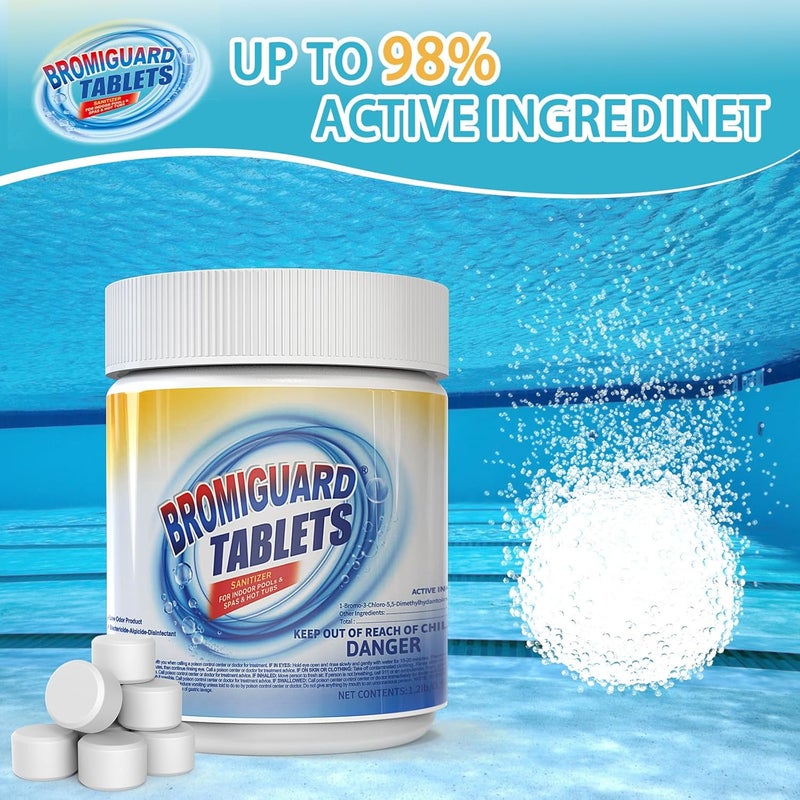BROMIGUARD أقراص برومين لحمام السبا، أقراص 1 بوصة، أقراص برومين لحمام السبا، شعور بالماء الناعم، بدون رائحة الكلور، بديل رائع للكلور - Image 3